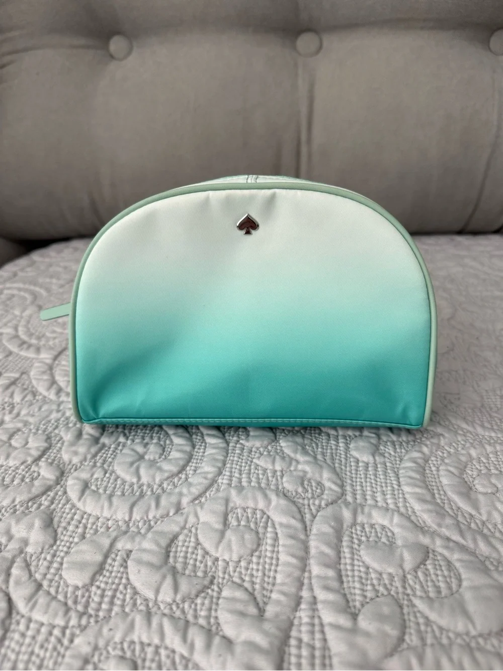 kate spade mint-to-teal ombre dome cosmetic pouch
